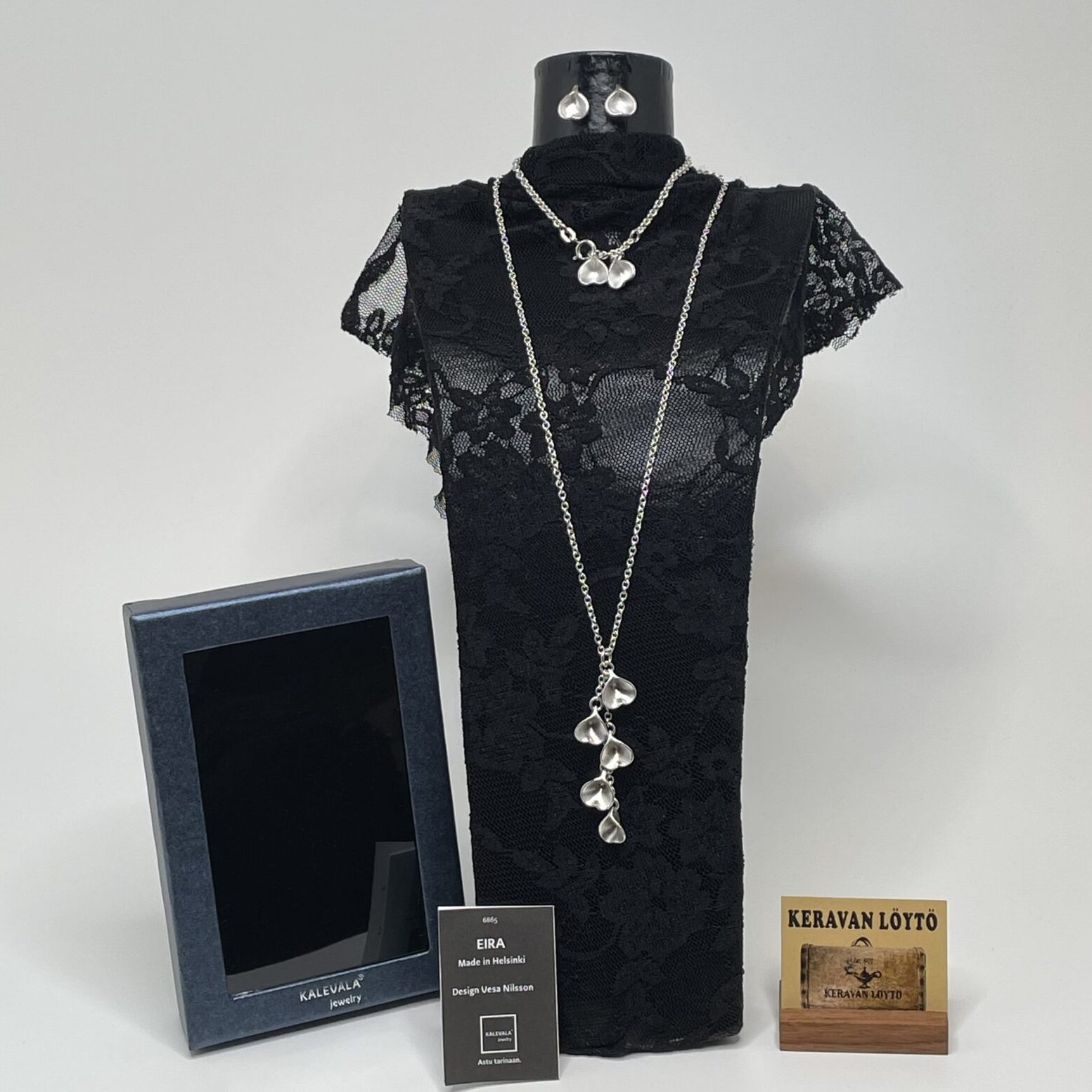 Vesa Nilsson | Kalevala Koru | Made in Helsinki Eira – silver 925 necklace, bracelet and earrings in an original box - Image 2