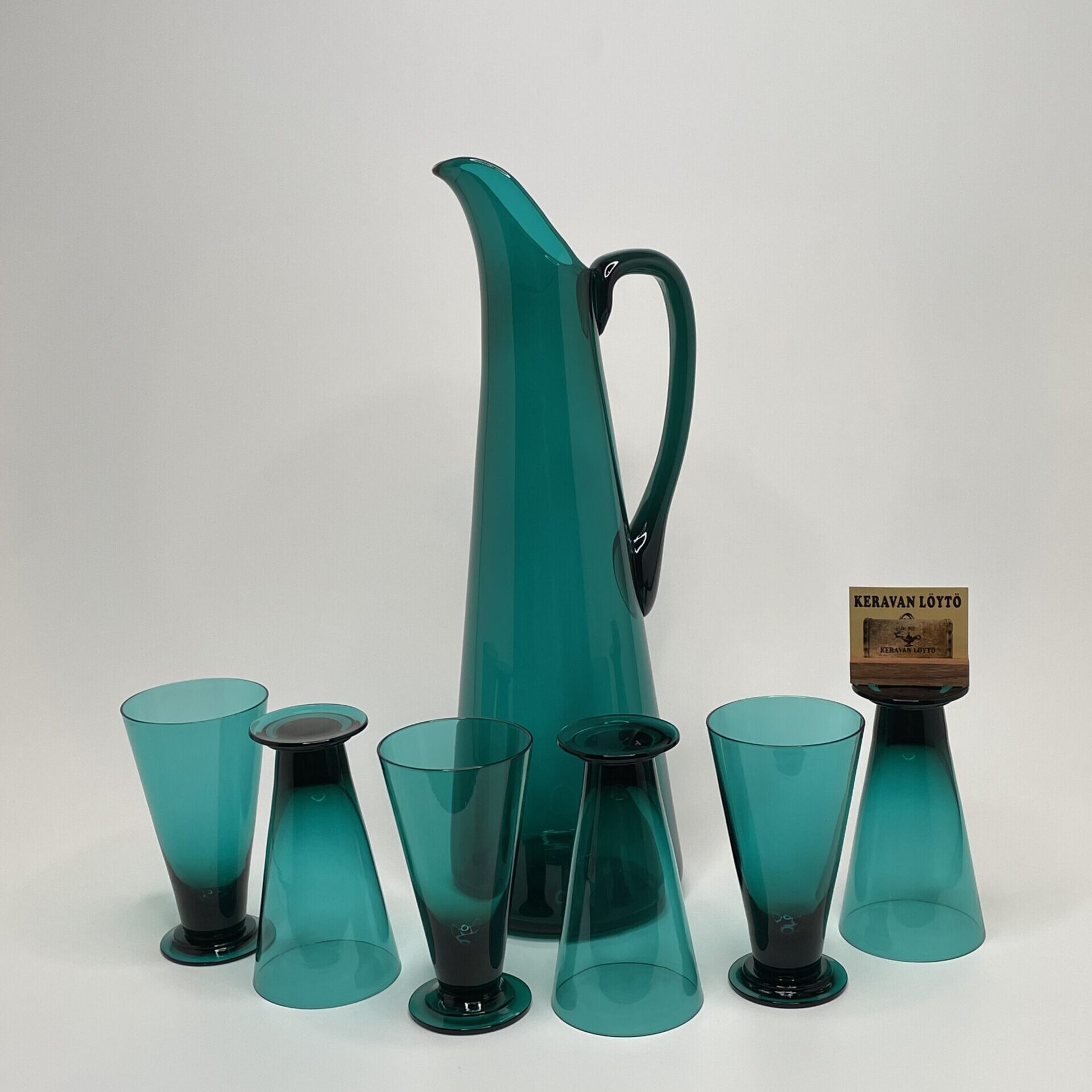 Nanny Still | Riihimäen Lasi | Pitcher and 6 goblets T/335