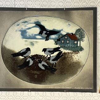 Heljä Liukko-Sundström | Arabia | Varikset syömässä - big art ceramics wall plate | Signature -80 | Numbered 370/500