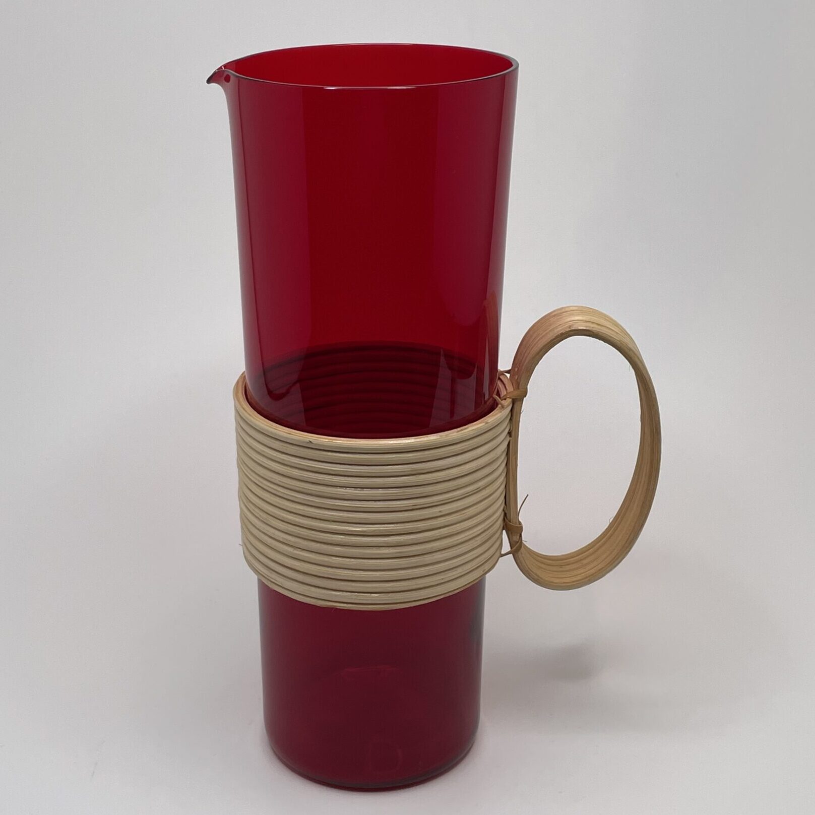 Kaj Franck | Nuutajärvi | Pitcher '1609' with rattan handle and 6 Kimara '2744' glasses - Image 3