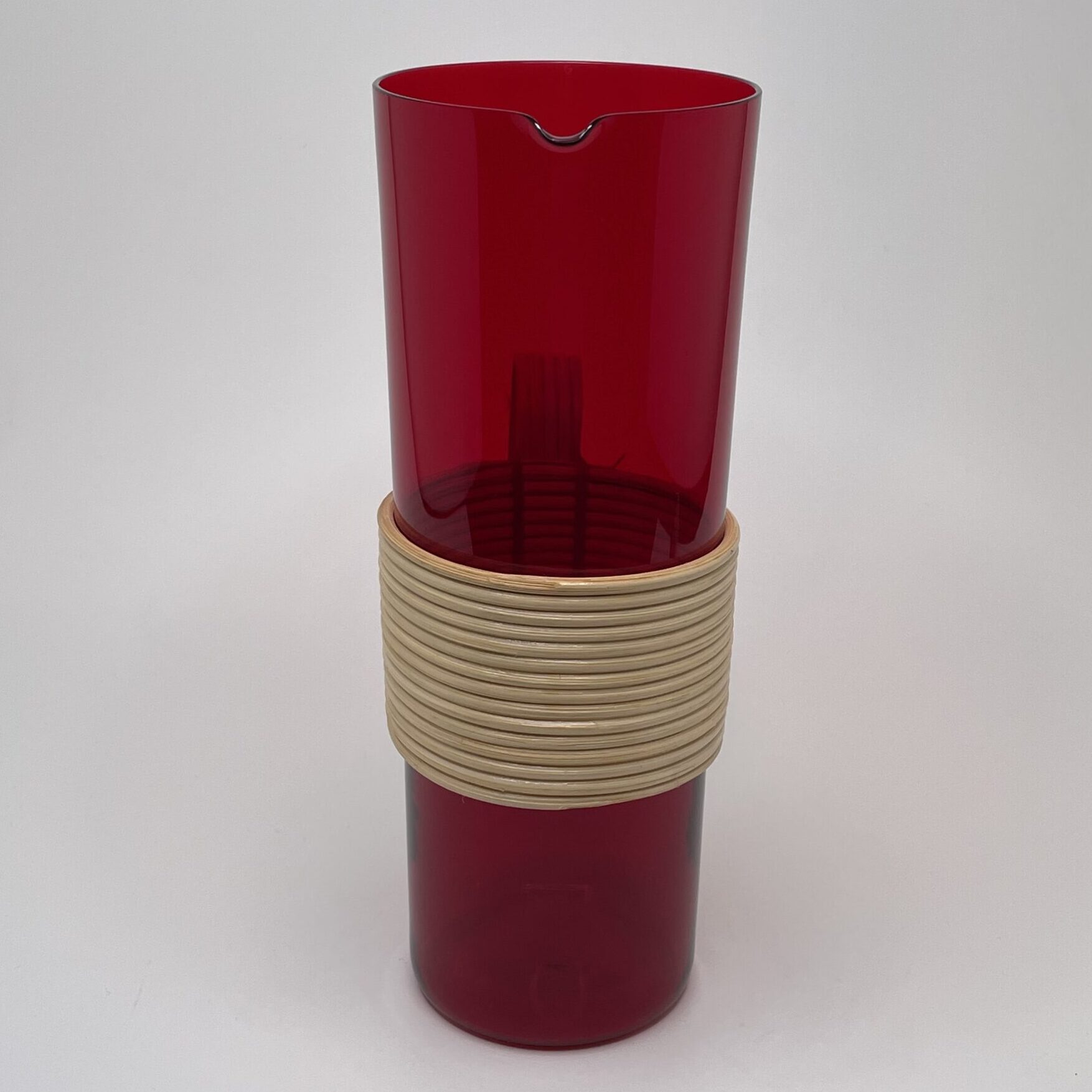 Kaj Franck | Nuutajärvi | Pitcher '1609' with rattan handle and 6 Kimara '2744' glasses - Image 5