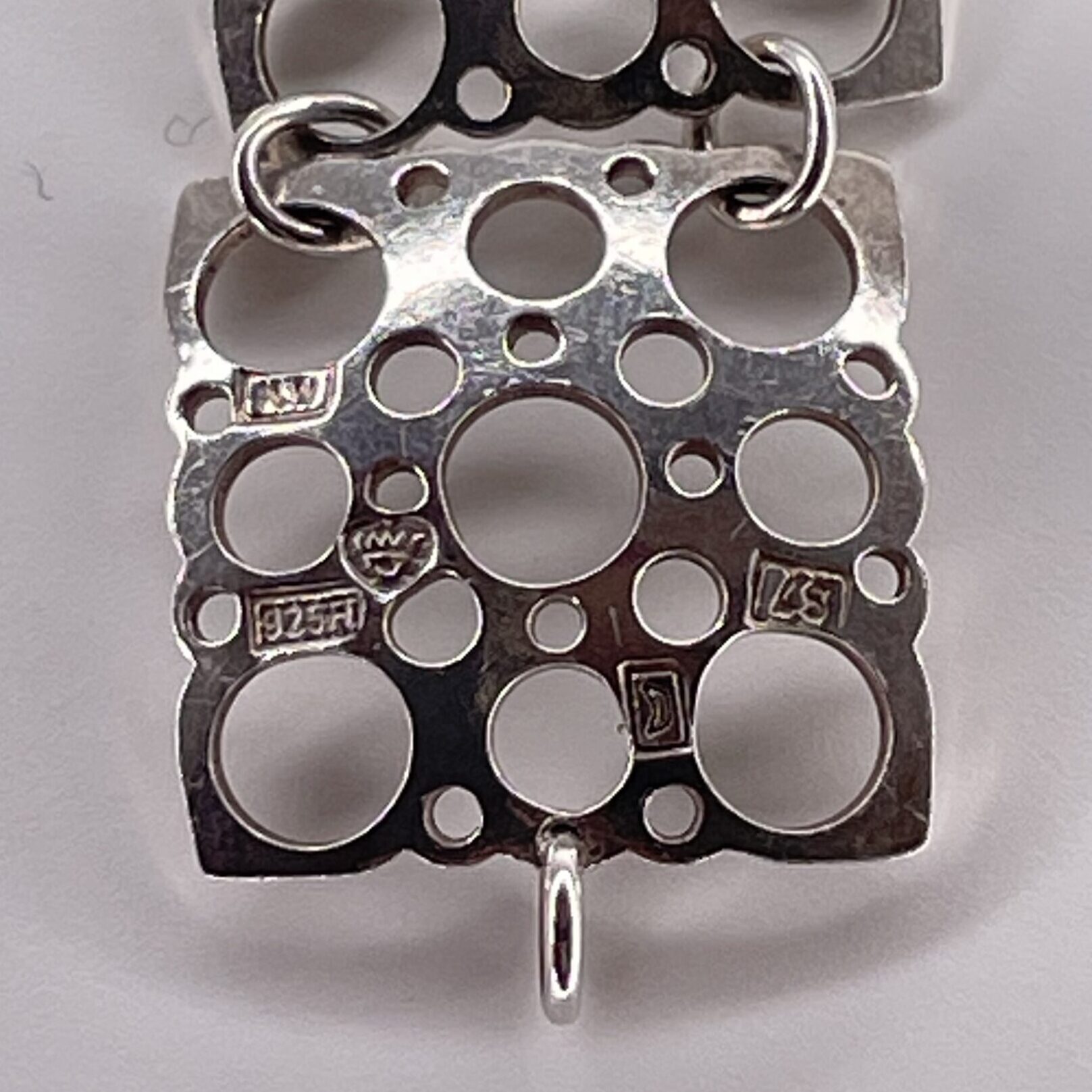 Liisa Vitali | Westerback | 1970s Leppäkerttu - big silver 925 earrings and ring | 1970s Pitsi - silver 925 bracelet - Image 7