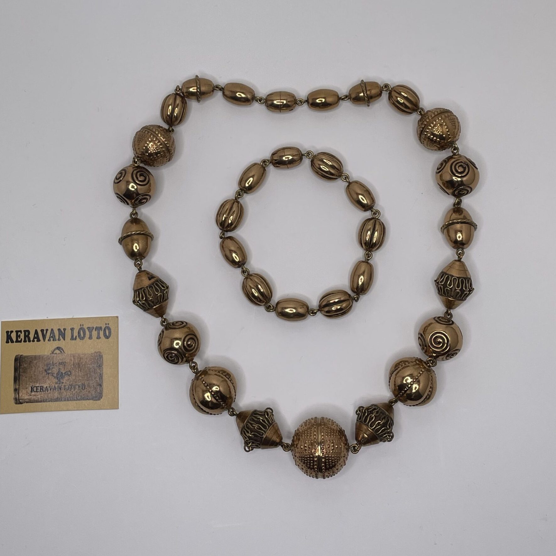 Kalevala Koru | Halikon juhlakääty – bronze necklace and bracelet/extension piece - Image 4