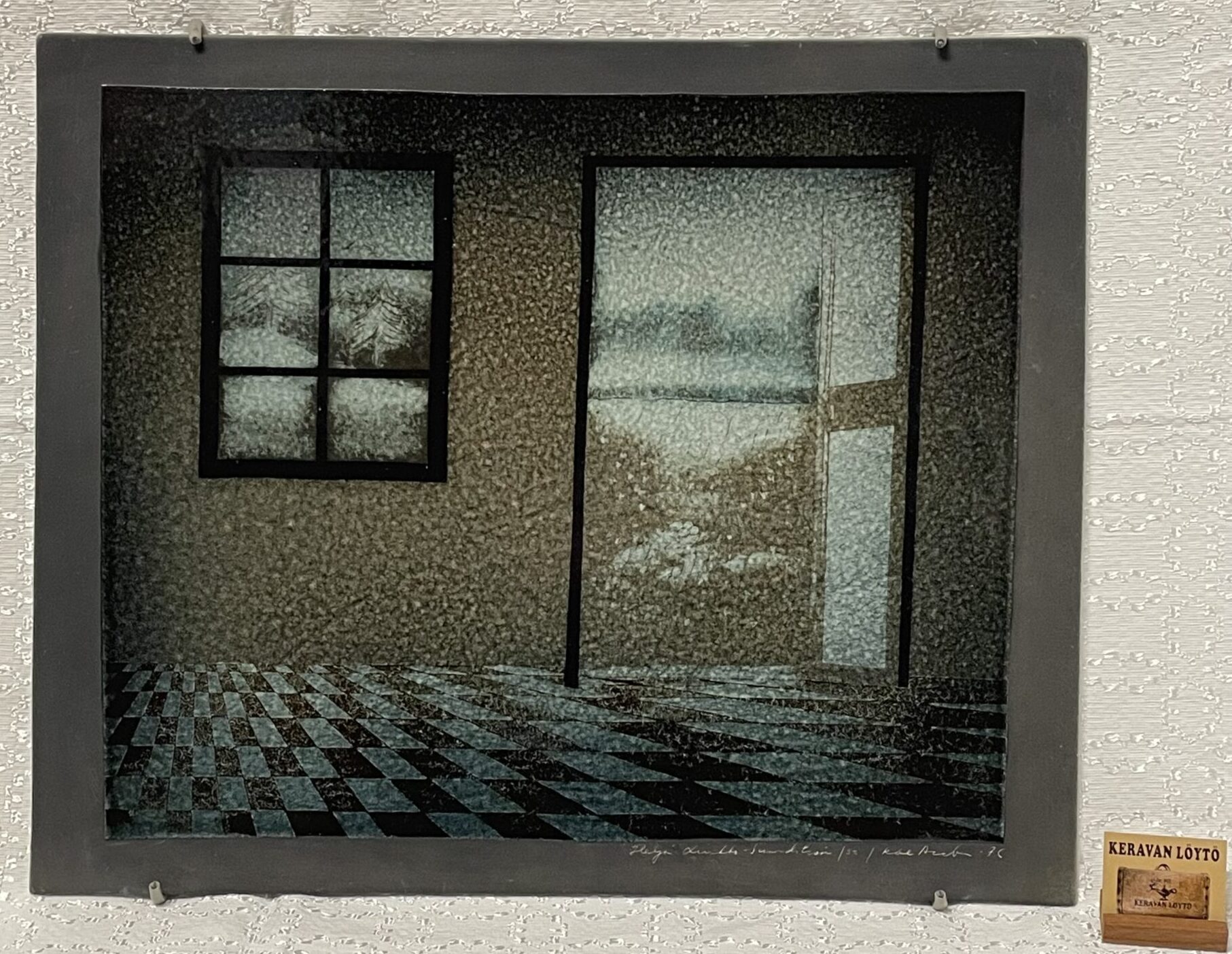 Heljä Liukko-Sundström | Arabia | Big art ceramics wall plate - prototype | Signature -76