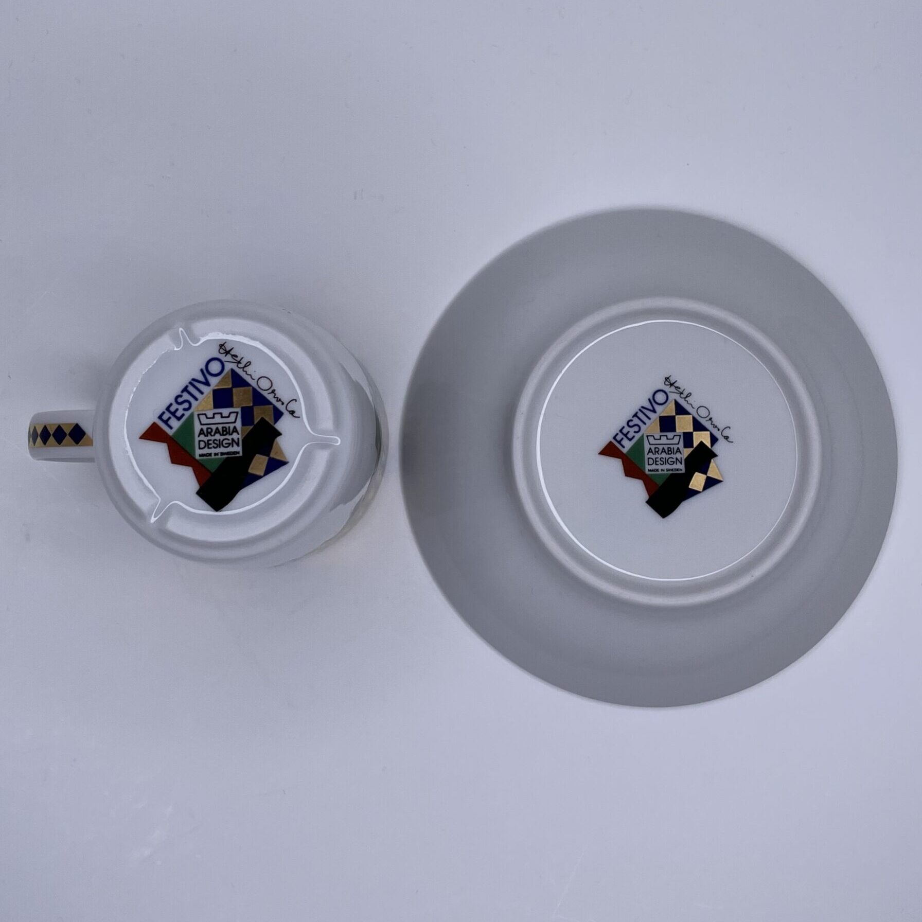 Heikki Orvola | Arabia | Festivo - mocha cup and saucer - Image 4