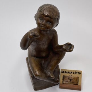 Ulf Tikkanen | Bronze sculpture "boy and insect" | Signature