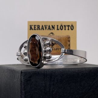 E. Granit & Co | 1960s silver 813 bracelet with faceted smoky quartz