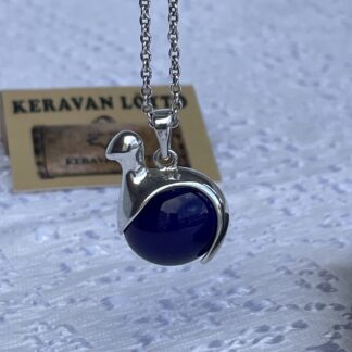 Kimmo Virkkunen | Töyri onnen lintu "Fortune bird" - silver 925 pendant with blue ceramics